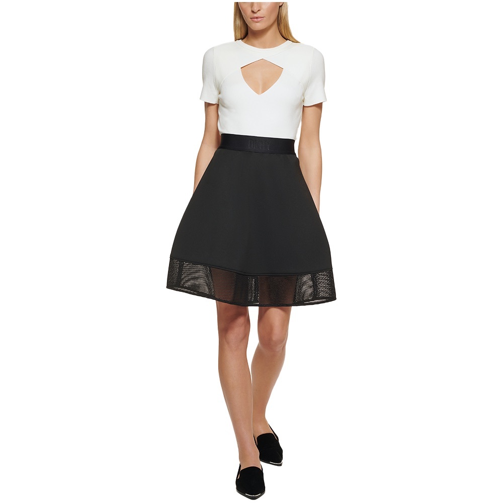 DKNY WOMENS SIZE M BLACK MESH DETAIL SKIRT 🖤🍸